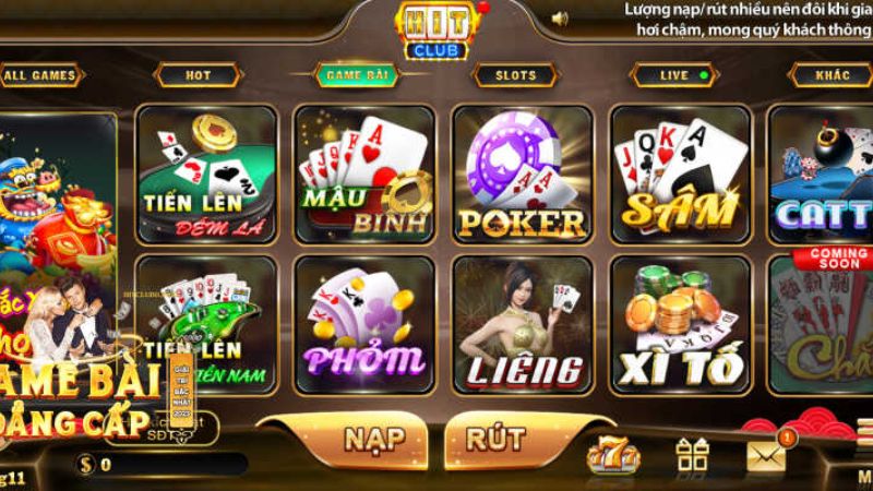 5 game bài online phổ biến nhất tại Hitclub mà bạn không nên bỏ lỡ